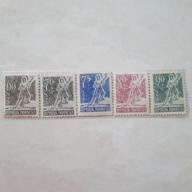

(A) Perangko Indonesia Ksatria Tahun 1953 set lengkap 5pcs