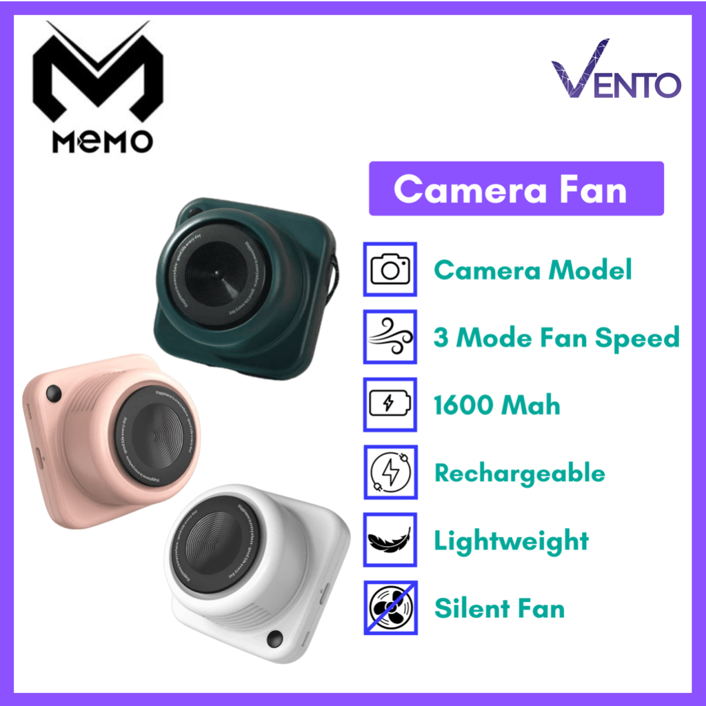 Memo Mini Portable Camera Neck Fan Kipas Portable Kalung Mini