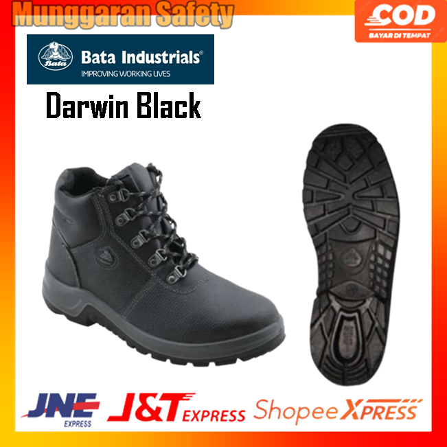 Sepatu Safety Bata Industrial Darwin Black - Safety Shoes Bata Darwin Murah