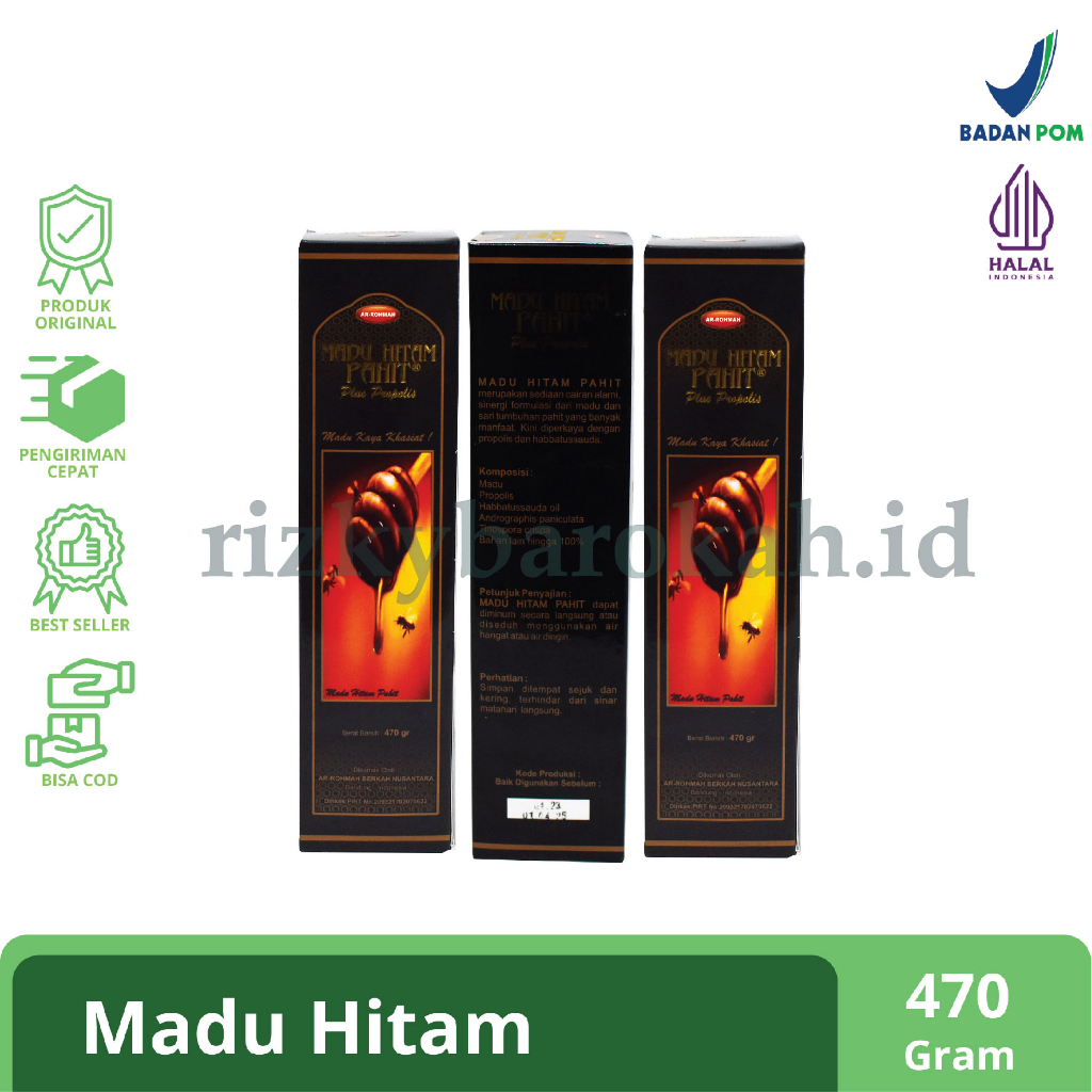 

Madu Hitam Ar Rohmah Madu Hitam Pahit Plus Propolis 470 Gr Ar-Rohmah Propolis Herbal Pahit Kesehatan Asli
