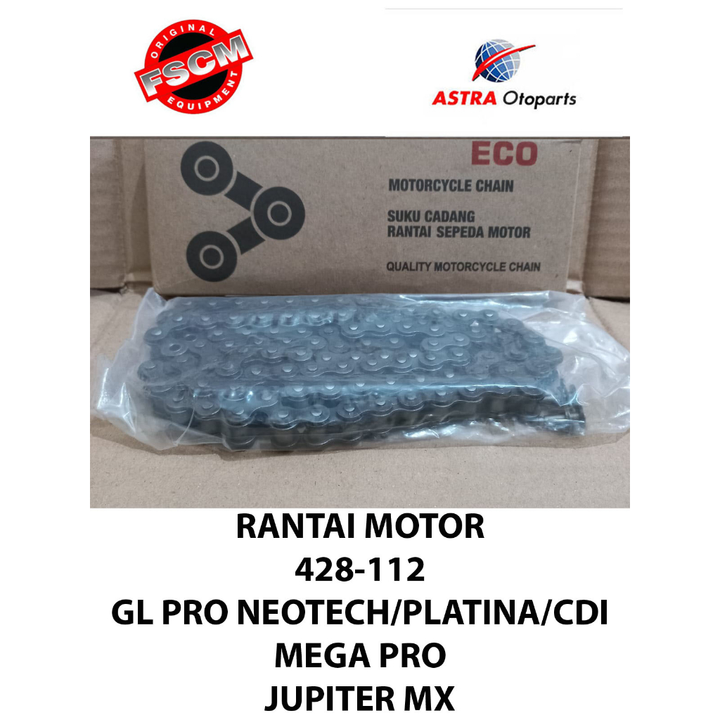 RANTAI MOTOR GL PRO NEOTECH MEGAPRO JUPITER MX 428-112 FSCM ORIGINAL