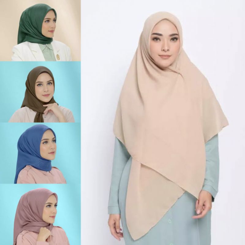 Buttonscarves polos jumbo syari XL miror + logo premium upgrade