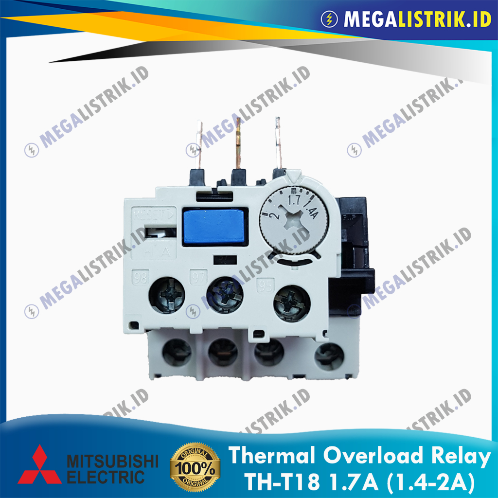 MITSUBISHI TH-T18 1.7A (1.4-2A) / THERMAL OVERLOAD RELAY THT18 1.7 A ( 1.4A - 2A )