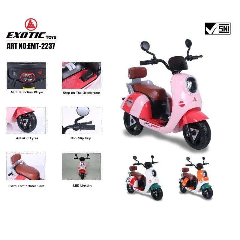 Mainan anak motor aki vespa exotic EMT 2237