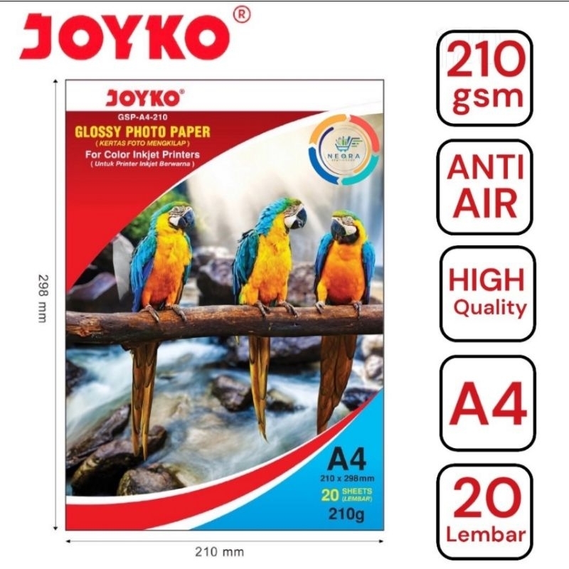 

Kertas Foto Joyko 210gr isi 20Lembar Harga Termurahh!!!