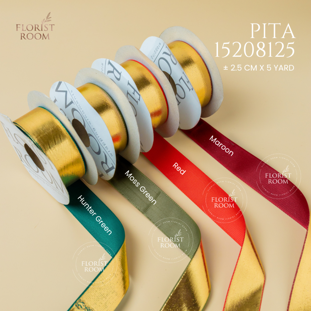 

Pita 15208125 ±2.5cm x 5yard - Grosgrain + Gold