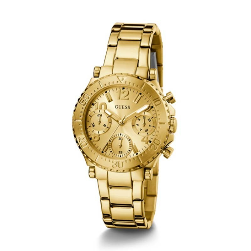 100% asli GUESS GW0465L1 Original Jam Tangan Wanita Analog Gold Stainless