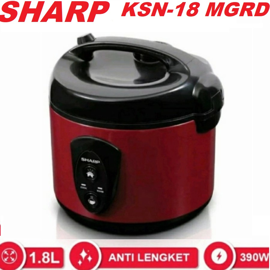 Sharp Magic Com KSN-18-MGRD 1.8 Liter Red Garansi Resmi-original