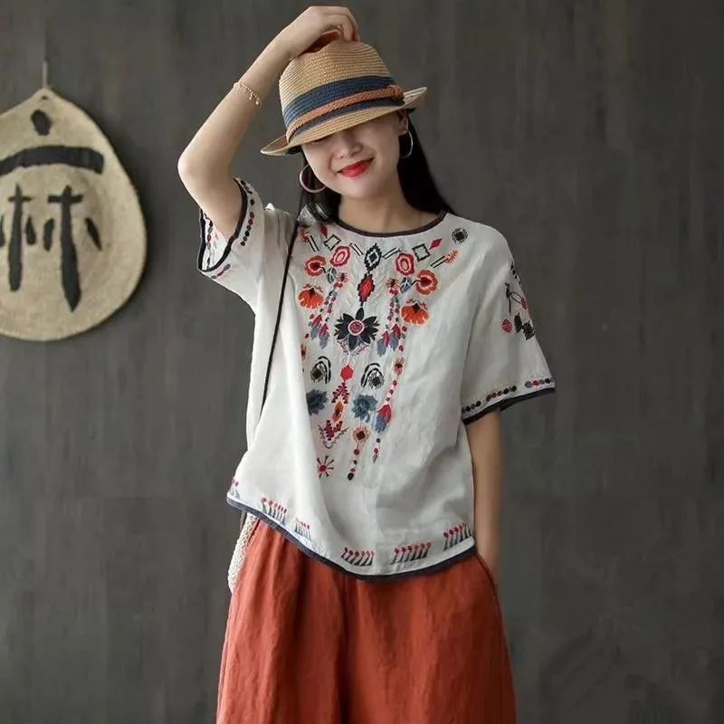 DIVYA BLOUSE Baju Blus Bordir Wanita Terbaru 2023 Bahan Adem Katun Menyerap Keringat Model Simple Ca