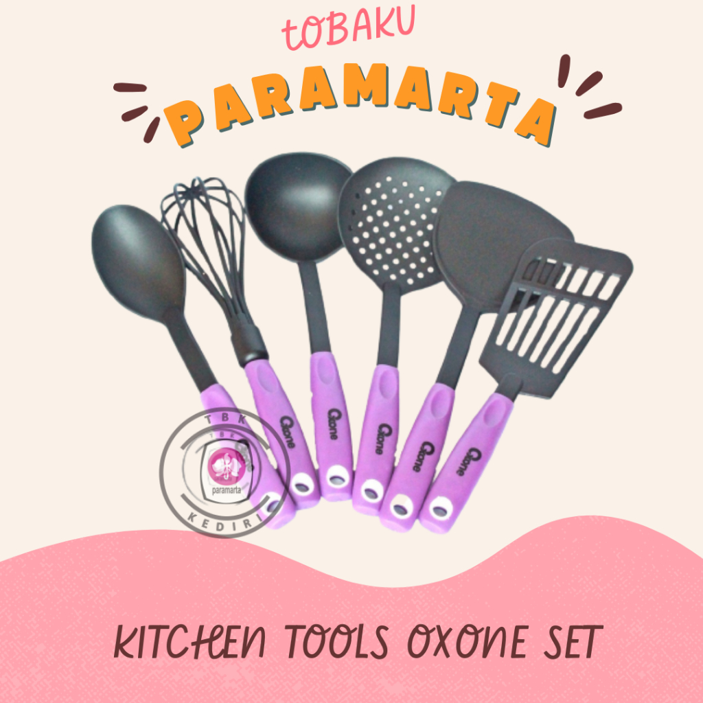 KITCHEN TOOLS OXONE SET 6 PCS / SET ALAT MASAK / SUTIL MASAK SPATULA SET MURAH