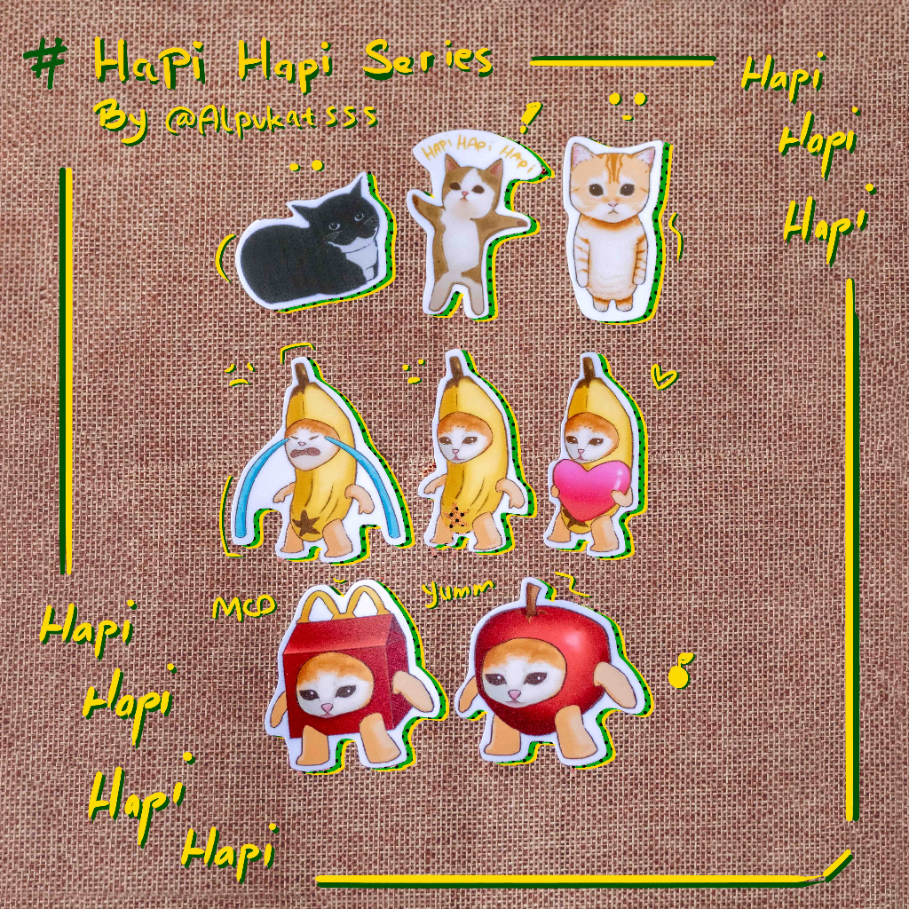 

[1 SET] Sticker Kucing hapi hapi series