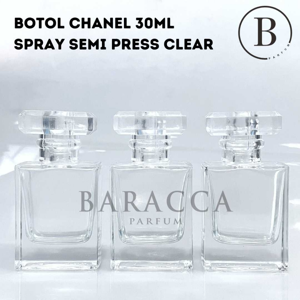 Botol Parfum Chanel 30ML Semi Press Clear - Botol Parfum Kosong Chanel - Botol Chanel 30ML