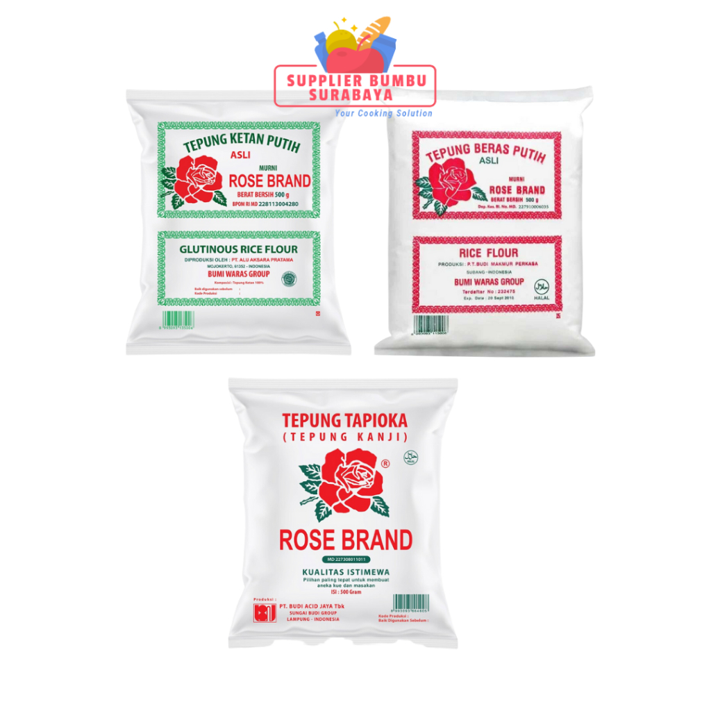 

Tepung Tapioka Kanji Beras Ketan Rose Brand Rosebrand 500gr