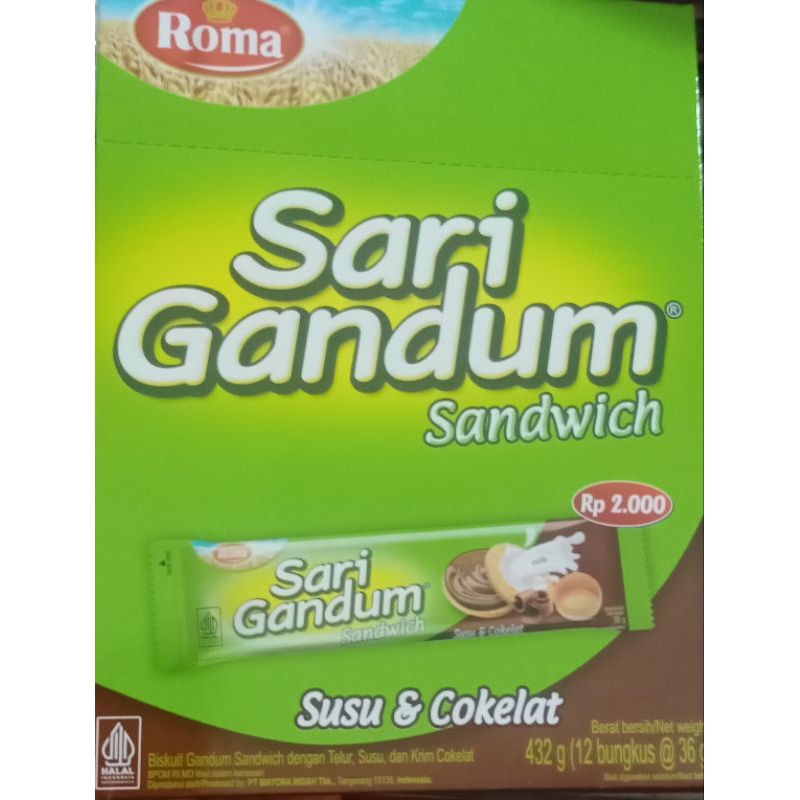 

Roma Sari Gandum Coklat isi 12 pcs