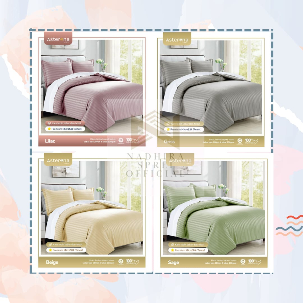 Sprei Set Series Polos SALUR  Micro Silk TENCEL Bahan Lembut sprei Homemade aesthetic minimalis by N