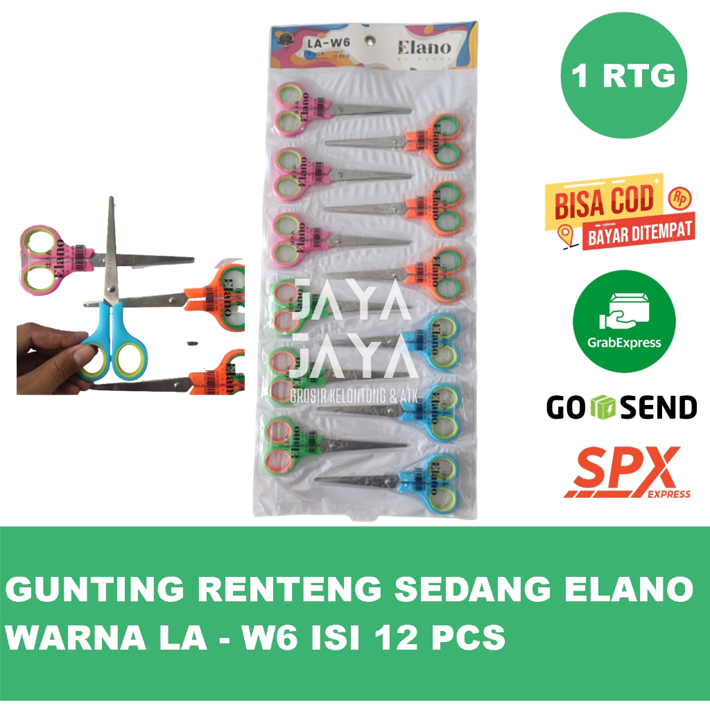 

GUNTING RENTENG SEDANG ELANO ATAU SEJENIS NYA WARNA LA - W6 ISI 12 PCS