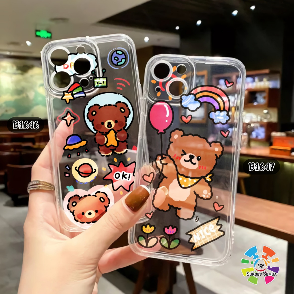 B1646 B1647 CUSTOM CASE SOFTCASE SILIKON CLEAR BENING CUSTOM CASE FOR OPPO VIVO SAMSUNG REALME XIAOM