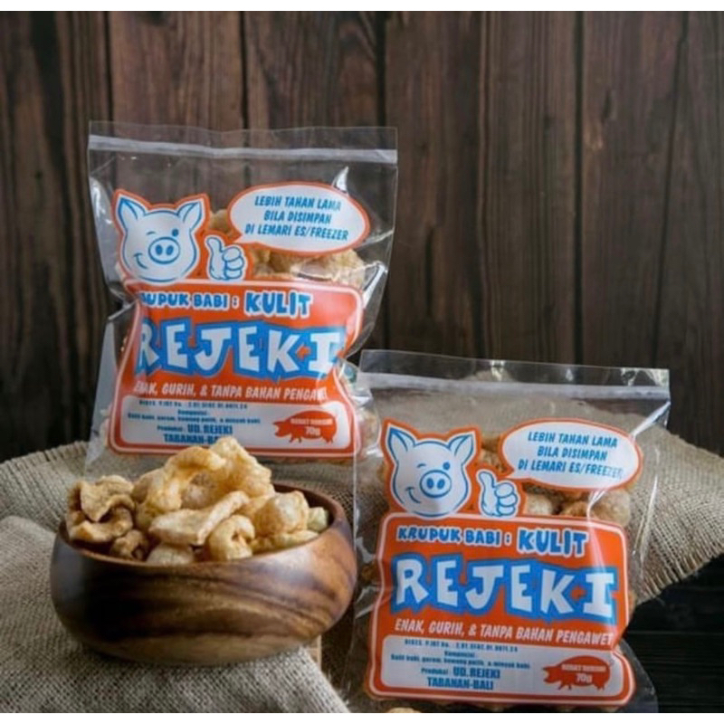 

Paket 6 pcs Kerupuk Rejeki (Rambak/Kulit). Berat 70 gram/pcs.