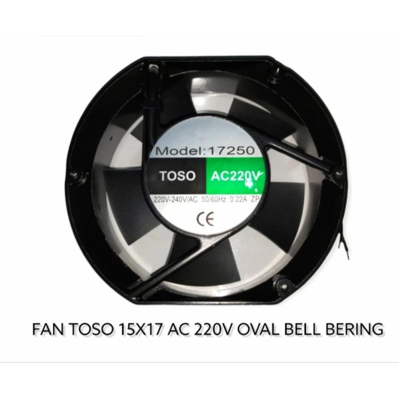 FAN TOSO 15CM X 17CM AC 220V BALL BEARING KIPAS Fan Toso 15x17