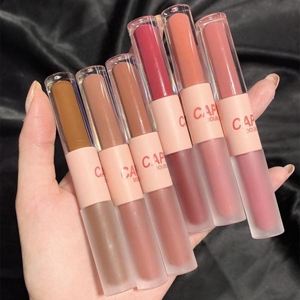 Cappuvini 2in1 Mud Lipstick Lip Cream Lip Gloss Liptint Balm dua sisi Matte Lipstick Glossy Lipstik Cappuvini ORIGINAL_Cerianti
