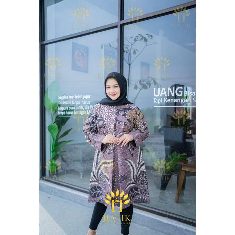 Tunik batik wanita modern motif ASMARALANA