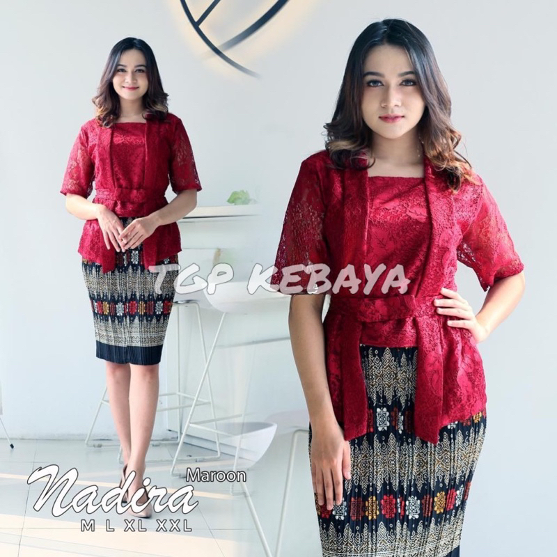 ( COD ) KEBAYA BRUKAT KUTU BARU LENGAN PENDEK / KEBAYA BRUKAT CANTIK / KEBAYA MODERN