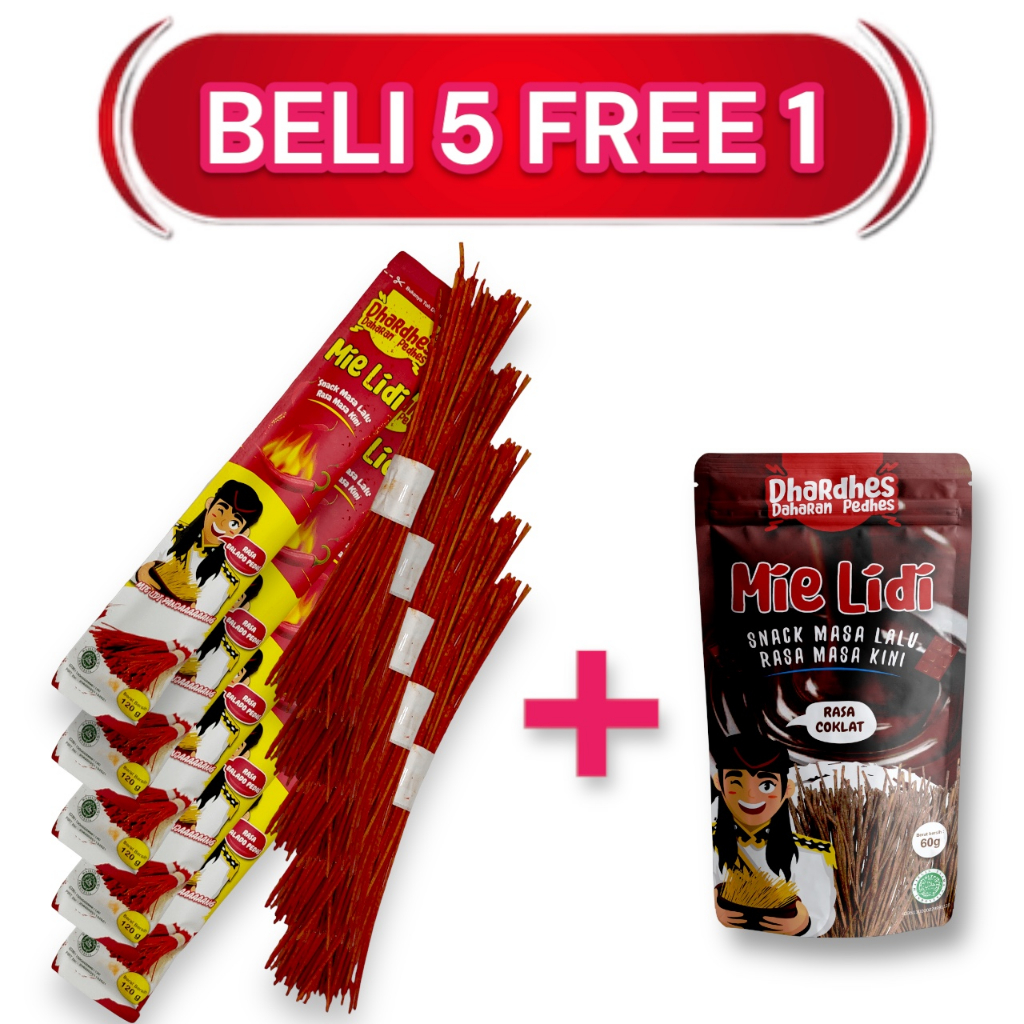 

BELI 5 MIE LIDI 120G RASA BALADO PEDAS FREE 1 MIE LIDI DHARDHES 60G