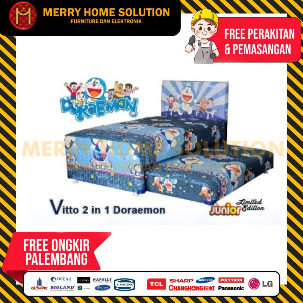 Springbed sorong ocean vitto bed sorong karakter doraemon bed sorong anak 2 in 1