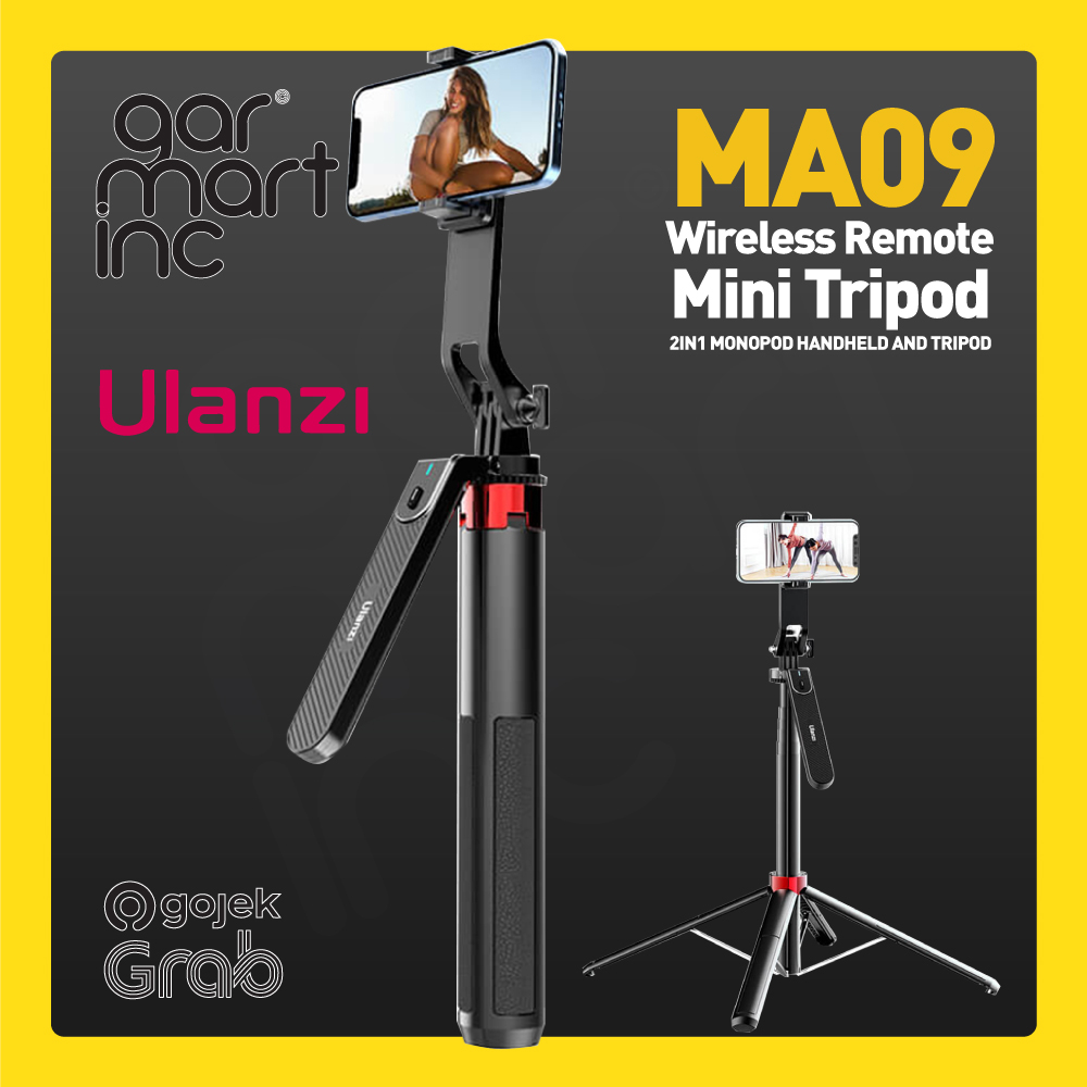 ULANZI MA09 Selfie Stick Bluetooth Wireless for Vlog Video Smartphone HP Action Camera with Tripod d