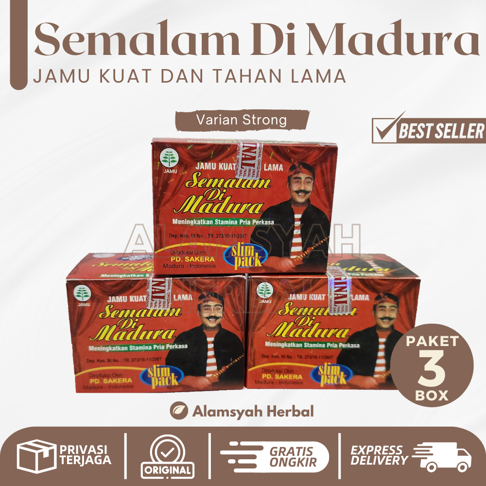 SEMALAM DI MADURA | Jamu Obat Kuat Pria Perkasa dan Penambah Stamina 100% Original_Paket Hemat 3 box