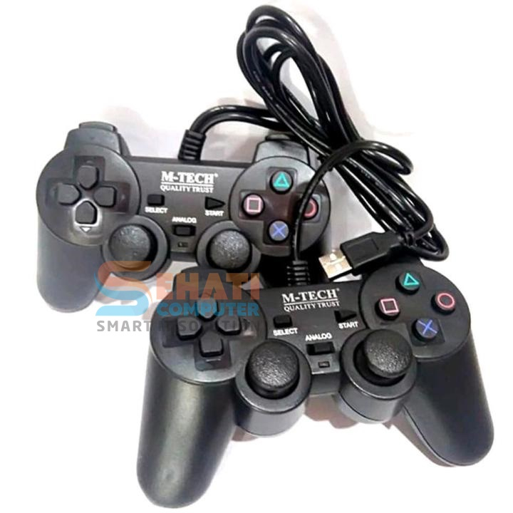 Gamepad Joystik Stick PC Usb K-one Double Hitam Dual shock