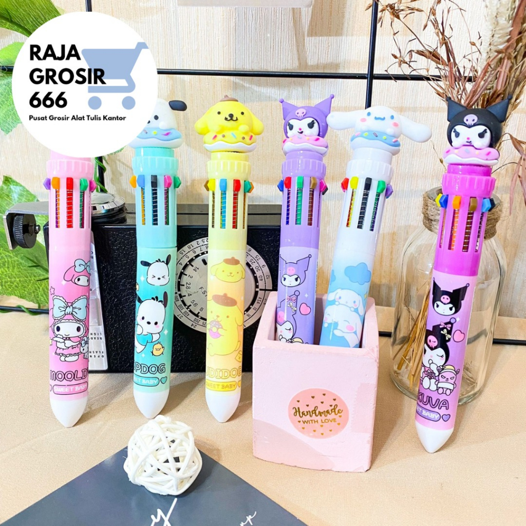

pulpen 10 warna sanrio termurah COD bagus lucu imut kado unik lat-alat tulis kantor sekolah aesthetic COD