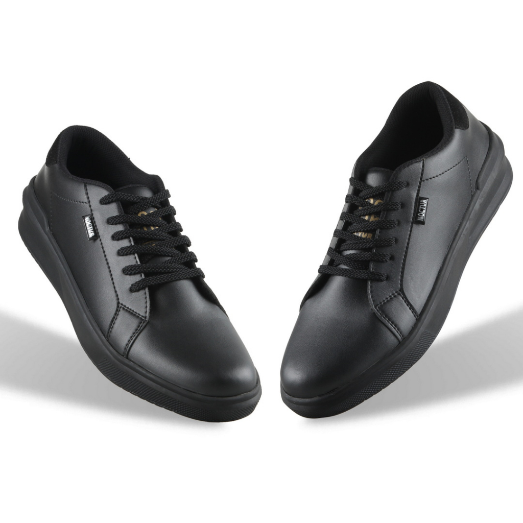 NOCTUR - Nicco Full Black - Sepatu Pria Casual Hitam R-003