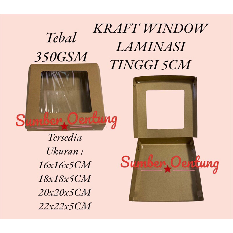 

DUS KRAFT WINDOW LAMINASI TINGGI 5CM Kardus Box Kotak Hampers Souvenir