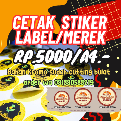 

48 PCS Stiker Label Merek Sudah Kis cut/Tanpa Po Proses Cepat