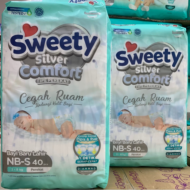 Sweety Silver Comfort NB20/ NB40 / Sweety Perekat / Baru Lahir