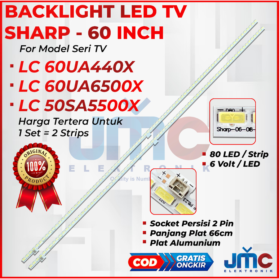 BACKLIGHT TV LED SHARP 60 INCH LC60UA440X LC60UA6500X LC60SA5500X 60UA440X 60UA6500X 60SA5500X