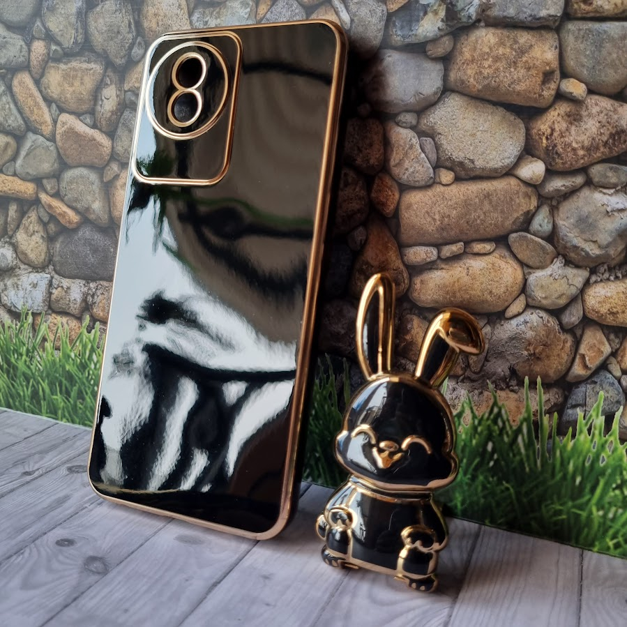Soft Case Vivo Y02 Y02T YO2A Casing Luxury Plating Free Stand Holder Kelinci