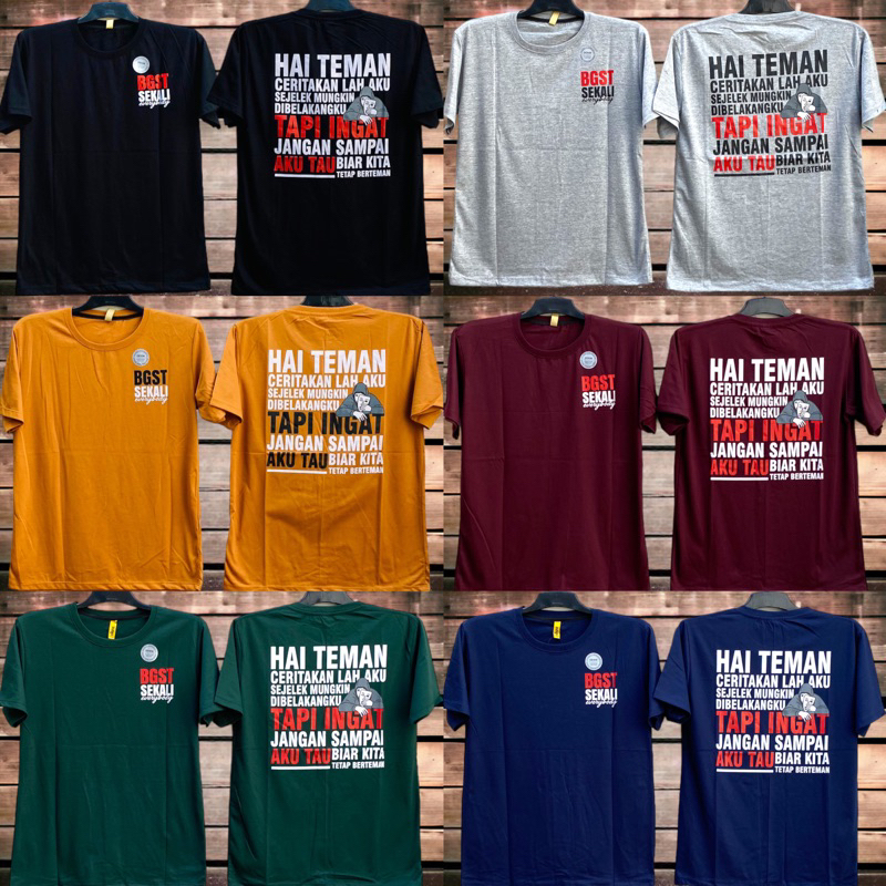 Kaos Distro Pria Tulosan Kata Kata Lucu Bgst Sekali Size L Katun Combed 30s Lengan Pendek
