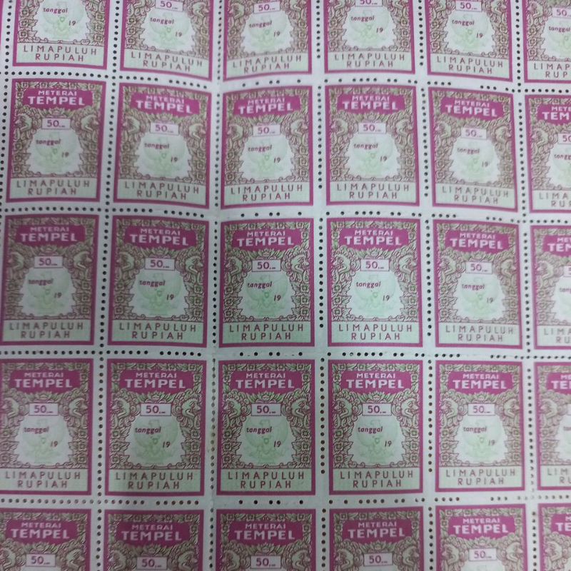 

Meterai rp.50 dipergunakan Tahun 1970 Sampai 1980