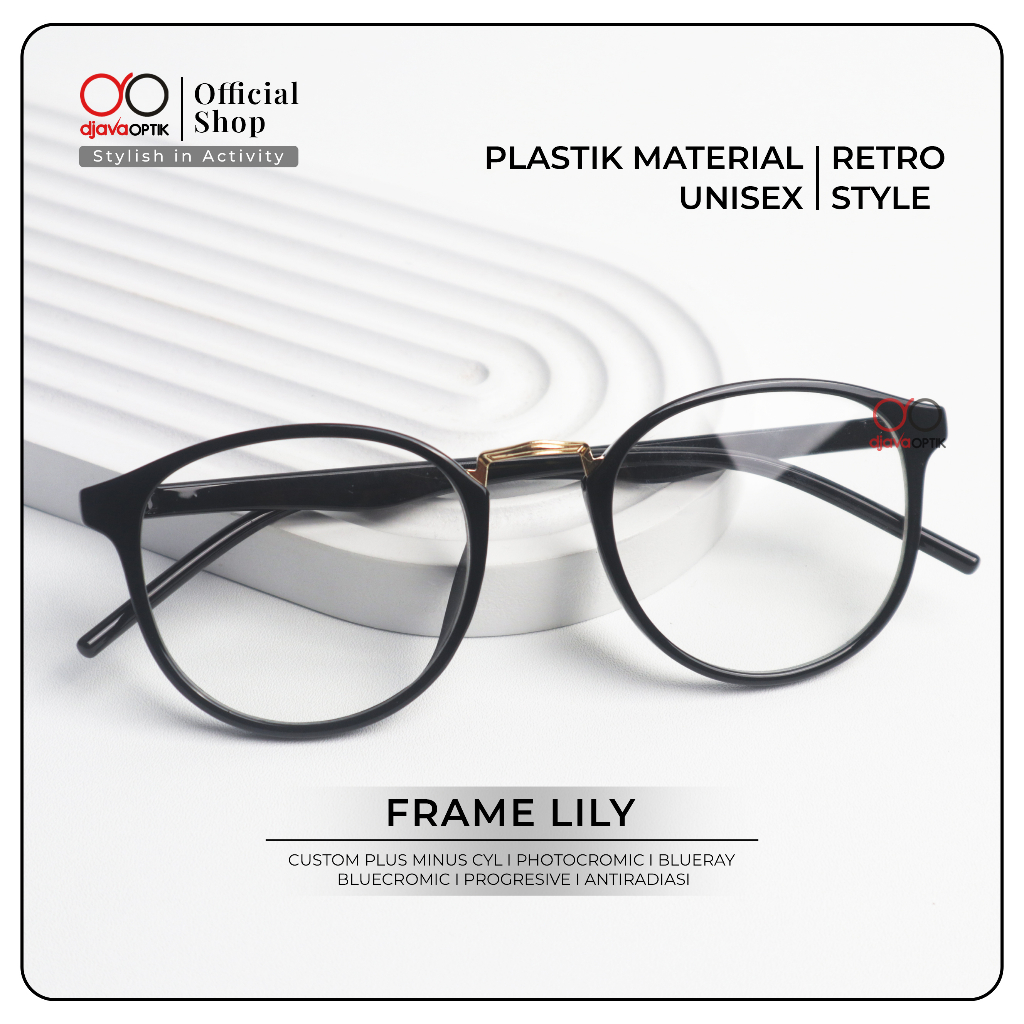 DJAVA OPTIK - Frame Lily - Kacamata Minus Antiradiasi Komputer Kokoh