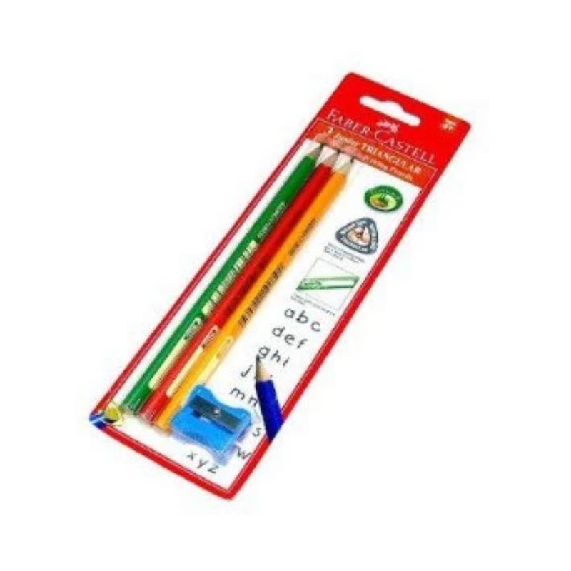 

PENCIL 2B / PENSIL TRIANGULAR 3 JUNIOR 2B + SHARPENER FABER CASTELL fabel castle Faber castel