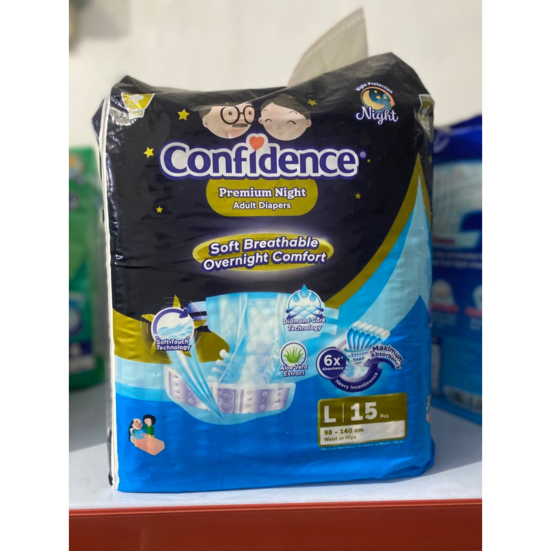 Popok Dewasa confidence Premium Night L15