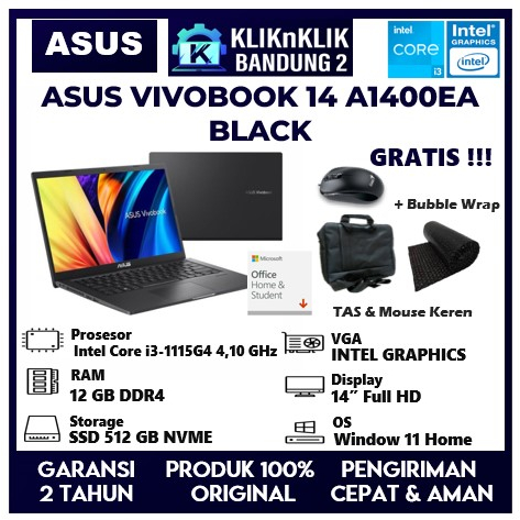 Laptop Asus Vivobook 14 Intel core i3 Ram 8 gb ssd 512 gb