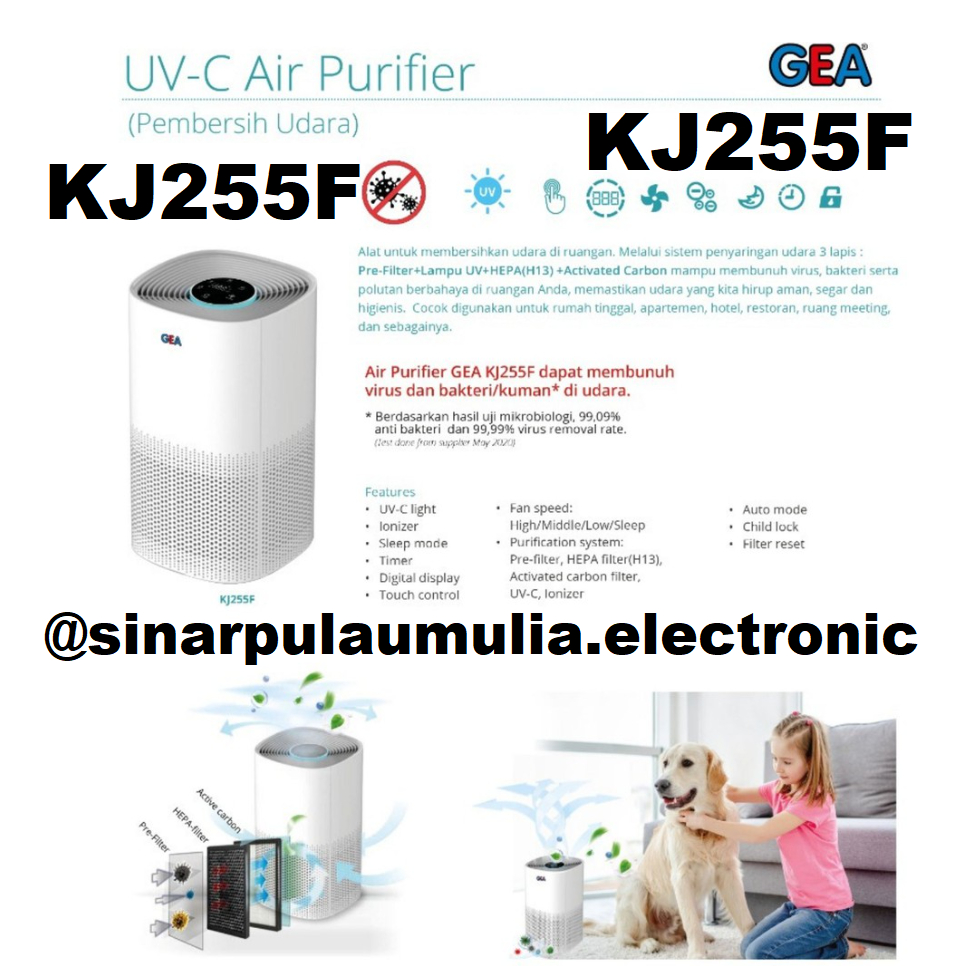Gea Air Purifier 30m² Lampu UV-C UV C - KJ255F / KJ 255 F / KJ 255F / KJ255 F