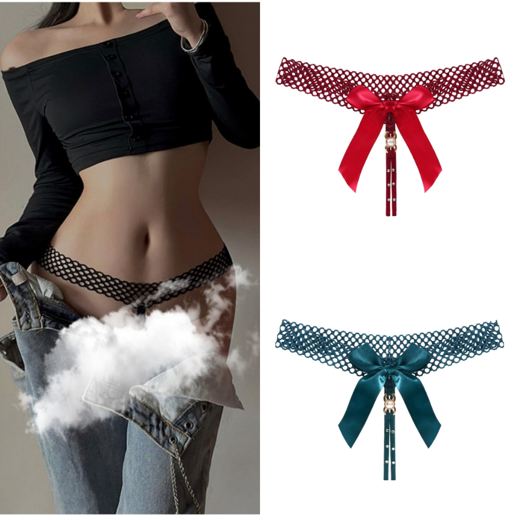 G String Sexy Open Crotch T Back Pita G String Wanita Low Waist Seksi thong Lingerie 3C037