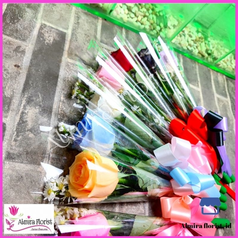 hand bouquet |  buket bunga 1 mawar asli segar | buket mawar