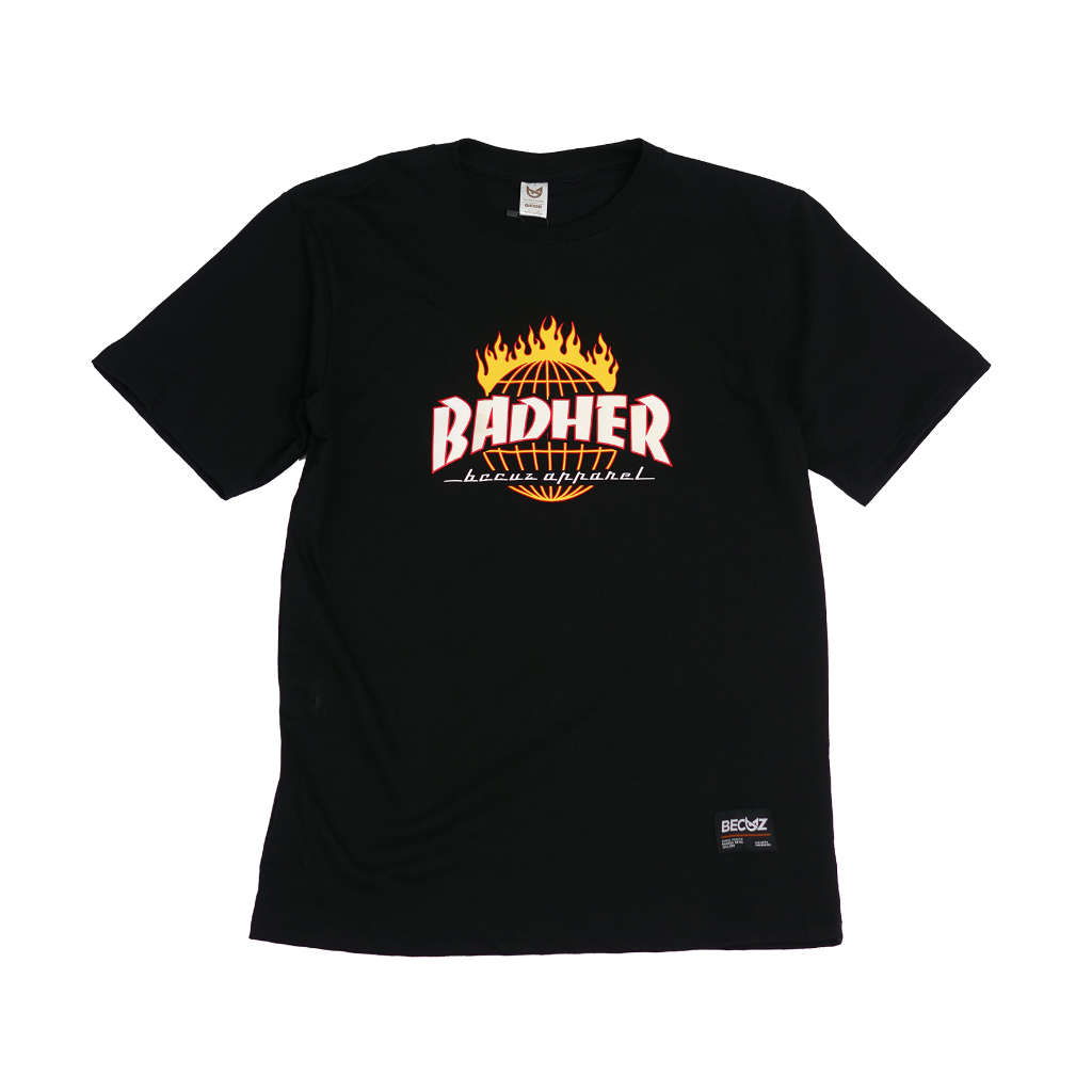 BECUZ Apparel Tshirt Badher Trash - Hitam