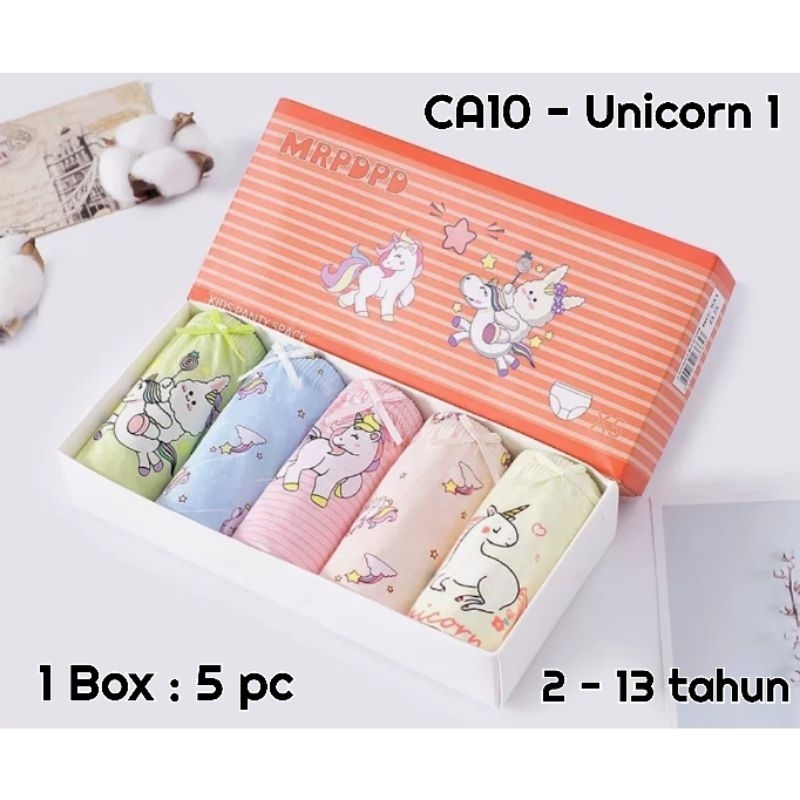 CA10 5pcs Celana Dalam Katun Anak Perempuan Cewek dengan Kotak(2-13thn)