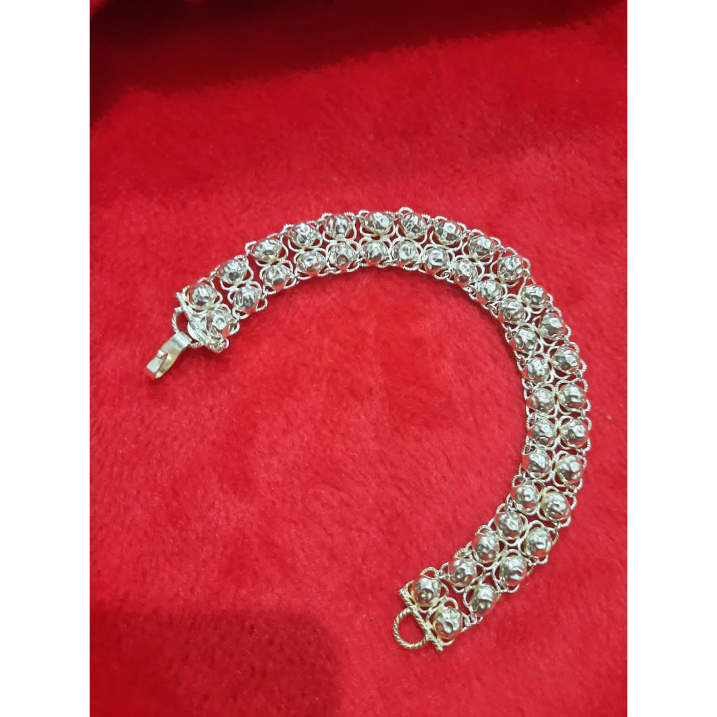 gelang perak asli motif dewasa  wanita handmade